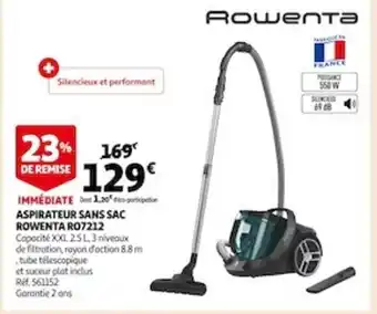 Auchan Rowenta Aspirateur Sans Sac RO7212 offre