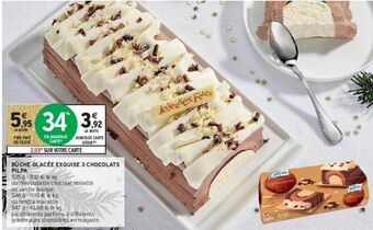 Intermarché Bûche glacée exquise 3 chocolats pilpa offre
