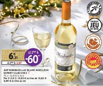 Intermarché Aop monbazillac blanc moelleux expert club hve3 offre