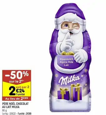 Leader Price Père noel chocolat au lait milka offre