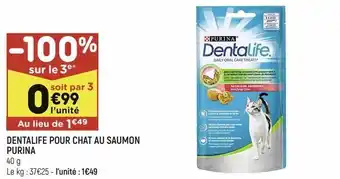 Leader Price Dentalife pour chat au saumon purina offre