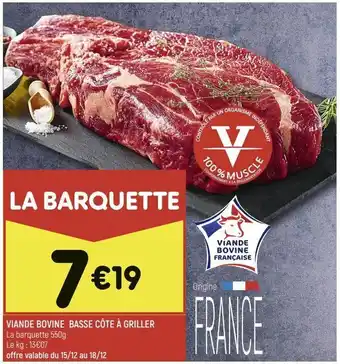 Viande bovine basse côte à griller