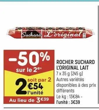 Leader Price Rocher suchard l'original lait offre
