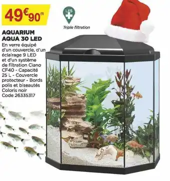 Bricomarché Aquarium aqua 30 led offre