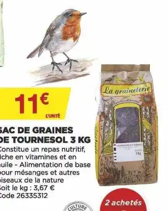 Sac de graines de tournesol 3 kg la graineterie