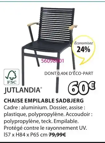 JYSK Chaise empilable sadbjerg offre