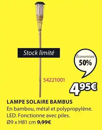 JYSK Lampe solaire bambus offre