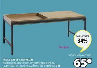 JYSK Tabl;e basse trappedal offre