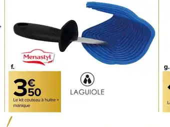 Carrefour Kit Couteau A Huitre + Manique offre