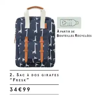 Monoprix Sac à dos girafes "fresk" offre