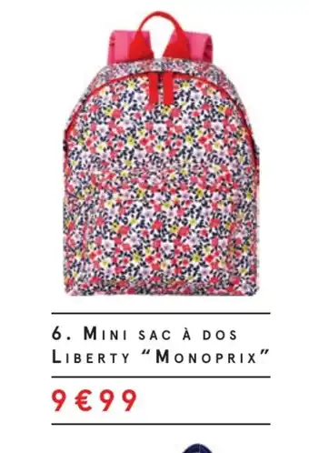 Monoprix Mini sac à dos liberty "monoprix" offre