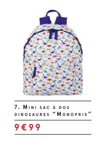 Monoprix Mini sac à dos dinosaures "monoprix" offre