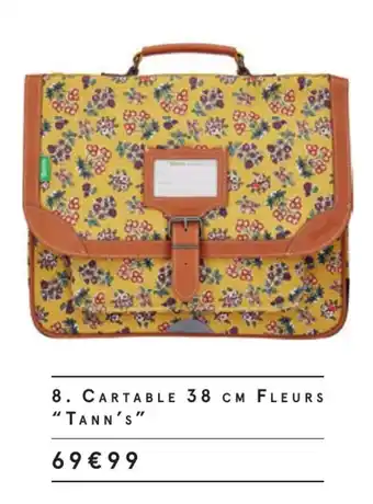 Promo Cartable 38 cm fleurs tann s chez Monoprix