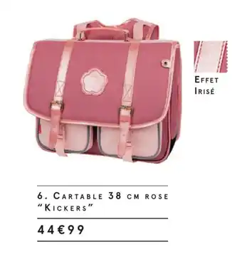 Monoprix Cartable 38 cm rose "kickers" offre