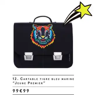 Monoprix Cartable tigre bleu marine "jeine premier" offre