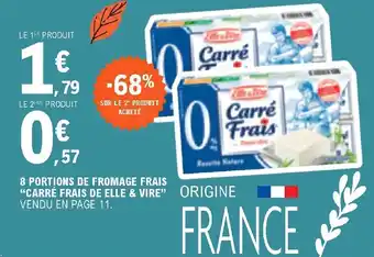 E.Leclerc 8 Portions de fromage frais "carré frais de elle & vire" offre