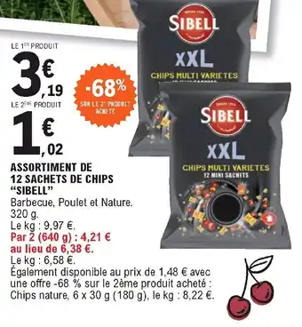 E.Leclerc Assortiment de 12 sachets de chips "sibell" offre