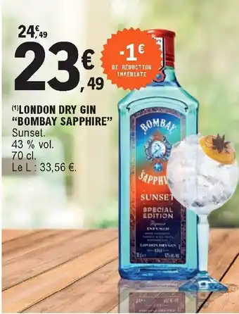 E.Leclerc London dry gin "bombay sapphire" offre