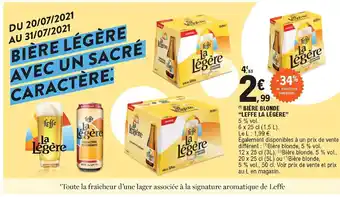 E.Leclerc Bière blonde "leffe la légère" offre