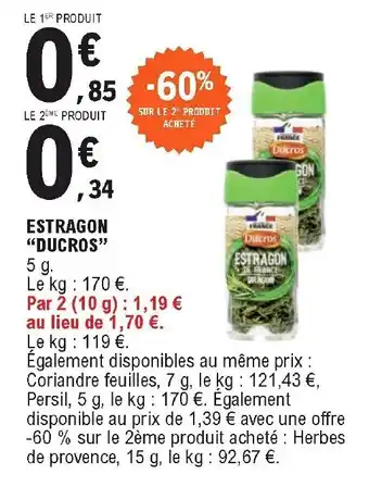 E.Leclerc Estragon "ducros" offre