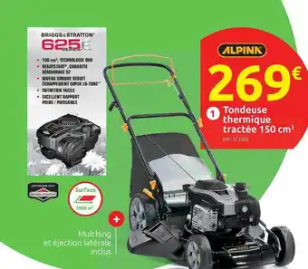 Mr Bricolage Tondeuse Thermique Tractée 150 Cm3 Alpina offre