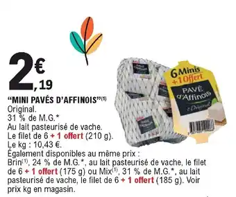 E.Leclerc "Mini pavés d'affinois" offre