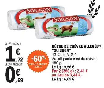 E.Leclerc Bûche de chèvre allégée "soignon" offre