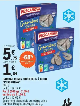 E.Leclerc Gambas roses surgelées à cuire "pescanova" offre