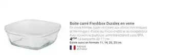 Boîte carré freshbox duralex en verre