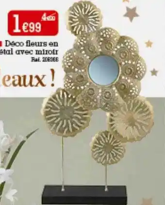 Kandy Déco fleurs en métal avec miroir offre