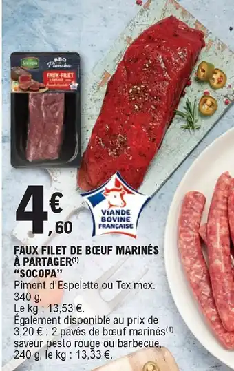 Faux filet de bœuf marinés à partager "socopa"