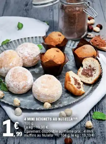 E.Leclerc 4 Mini beignets au nutella offre