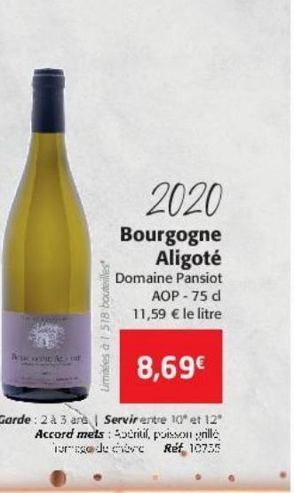 Colruyt Bourgogne aligoté 2020 offre