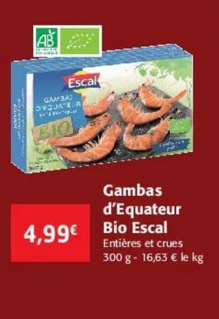 Colruyt Gambas d'equateur bio escal offre