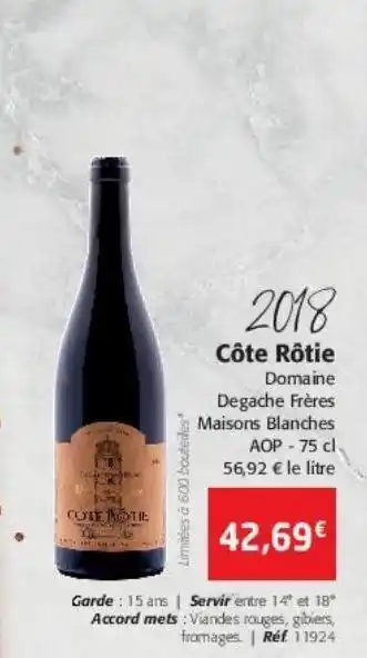 Colruyt Cote rôtie 2018 offre