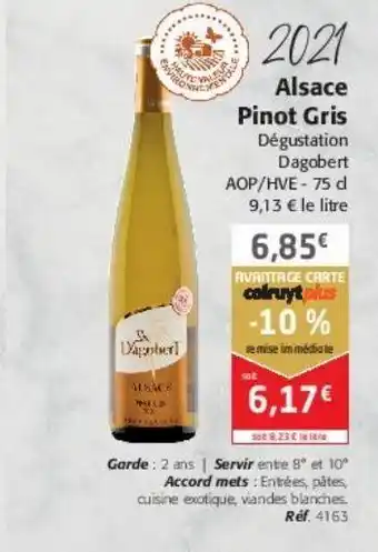 Colruyt Alsace pinot gris 2021 offre