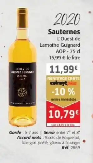 Colruyt Sauternes 2020 offre