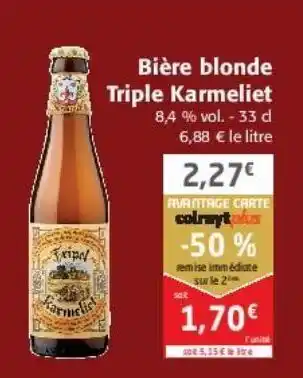 Colruyt Bière blonde triple karmeliet offre