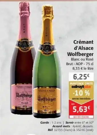 Colruyt Crémant d'alsace wolfberger offre