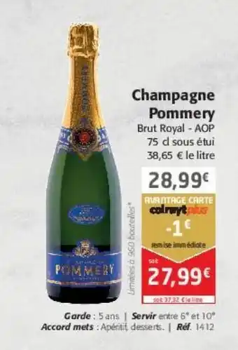 Colruyt Champagne pommery offre