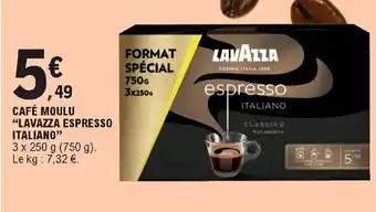 E.Leclerc Café moulu "lavazza espresso italiano" offre