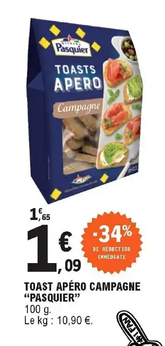 E.Leclerc Toast apéro campagne 'pasquier" offre