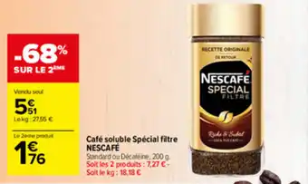 Carrefour Market Café soluble Spécial filtre NESCAFÉ offre