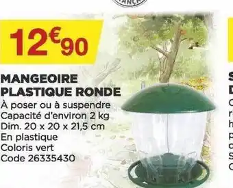 Mangeoire plastique ronde