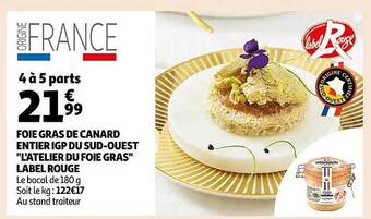 Auchan Foie gras de canard entier igp du sud-ouest offre