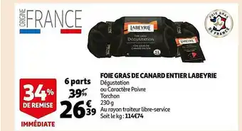 Auchan Foie gras de canard entier labeyrie offre