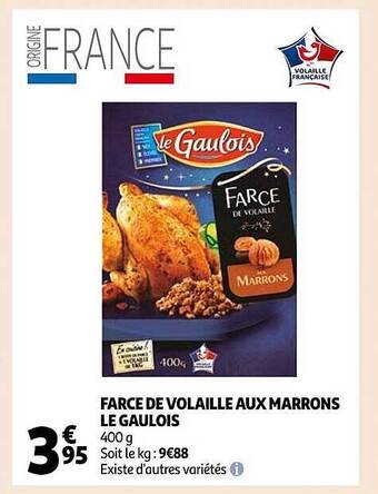 Auchan Farce de volaille aux marrons le gaulois offre