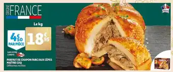 Auchan Parfait de chapon farcie aux cèpes maître coq offre