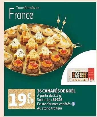 Auchan 36 canapés de noël offre