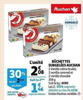 Auchan Bûchettes surgelées auchan offre